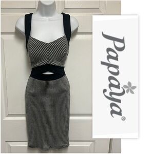 Papaya Ribbed Cut Out Dress